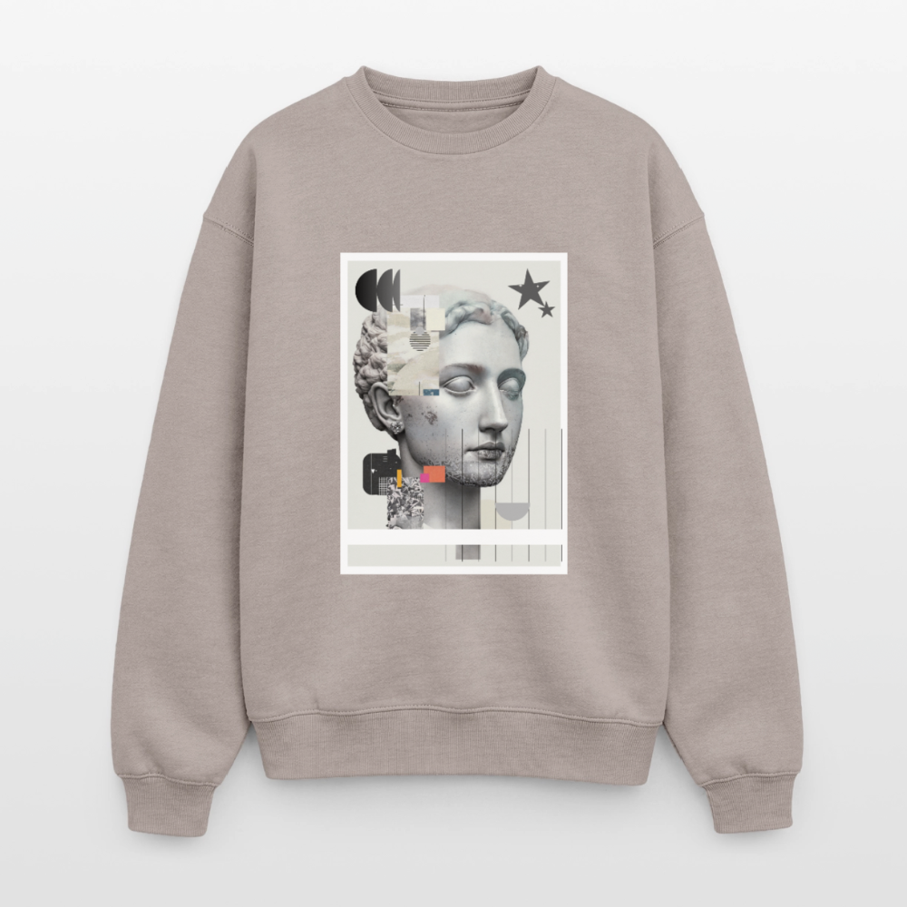 Oversized Heavyweight Unisex Sweatshirt ABSTRACT - taupe