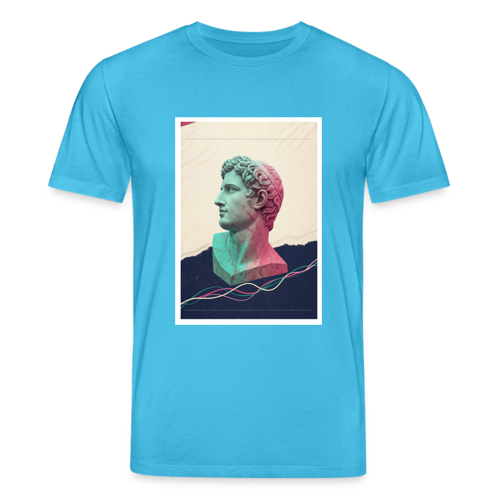 Unisex Organic T-Shirt ABSTRACT - aqua blue