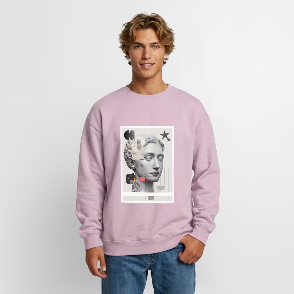 Oversized Heavyweight Unisex Sweatshirt ABSTRACT - dusky pink