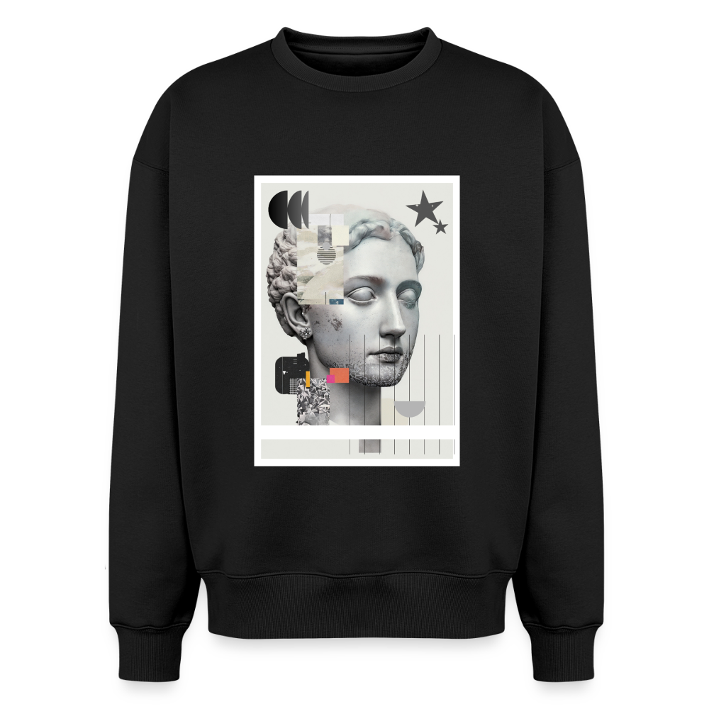 Oversized Heavyweight Unisex Sweatshirt ABSTRACT - black