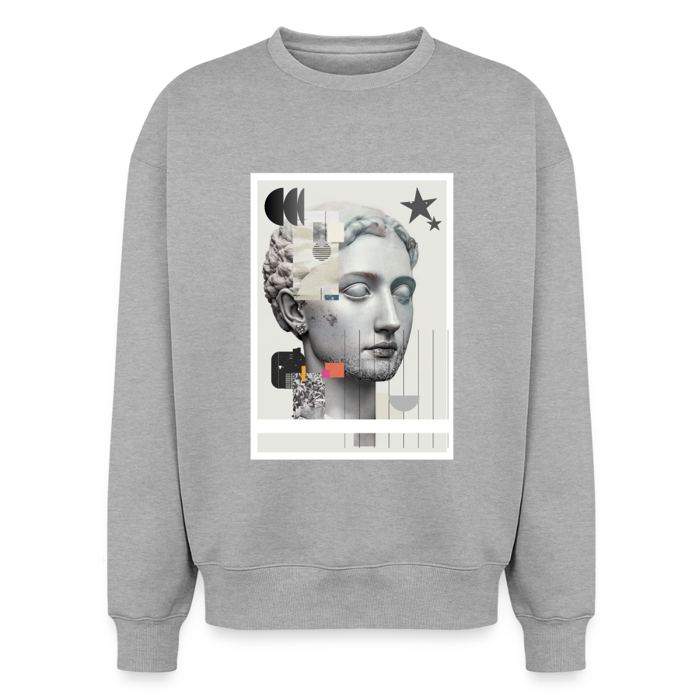 Oversized Heavyweight Unisex Sweatshirt ABSTRACT - heather grey