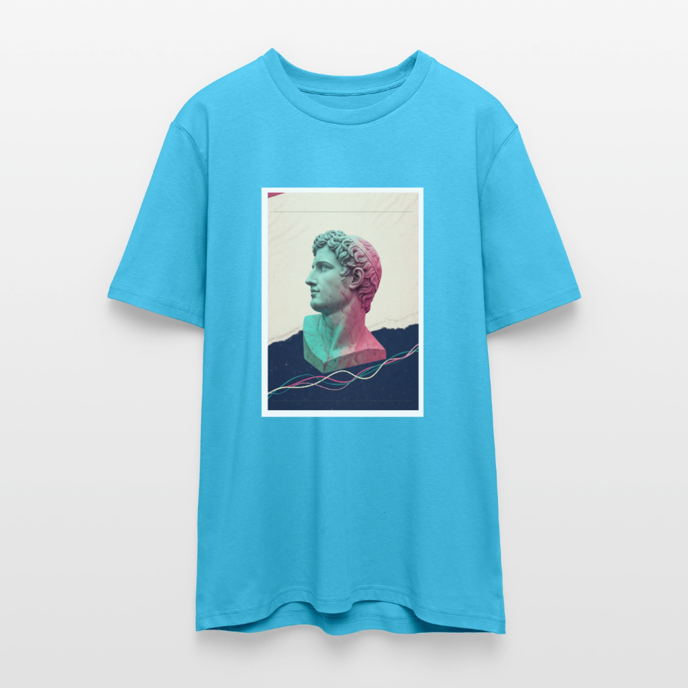 Unisex Organic T-Shirt ABSTRACT - aqua blue