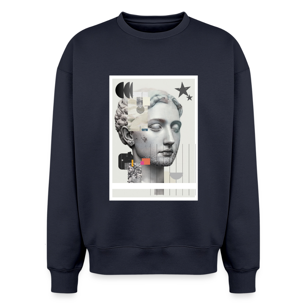 Oversized Heavyweight Unisex Sweatshirt ABSTRACT - navy