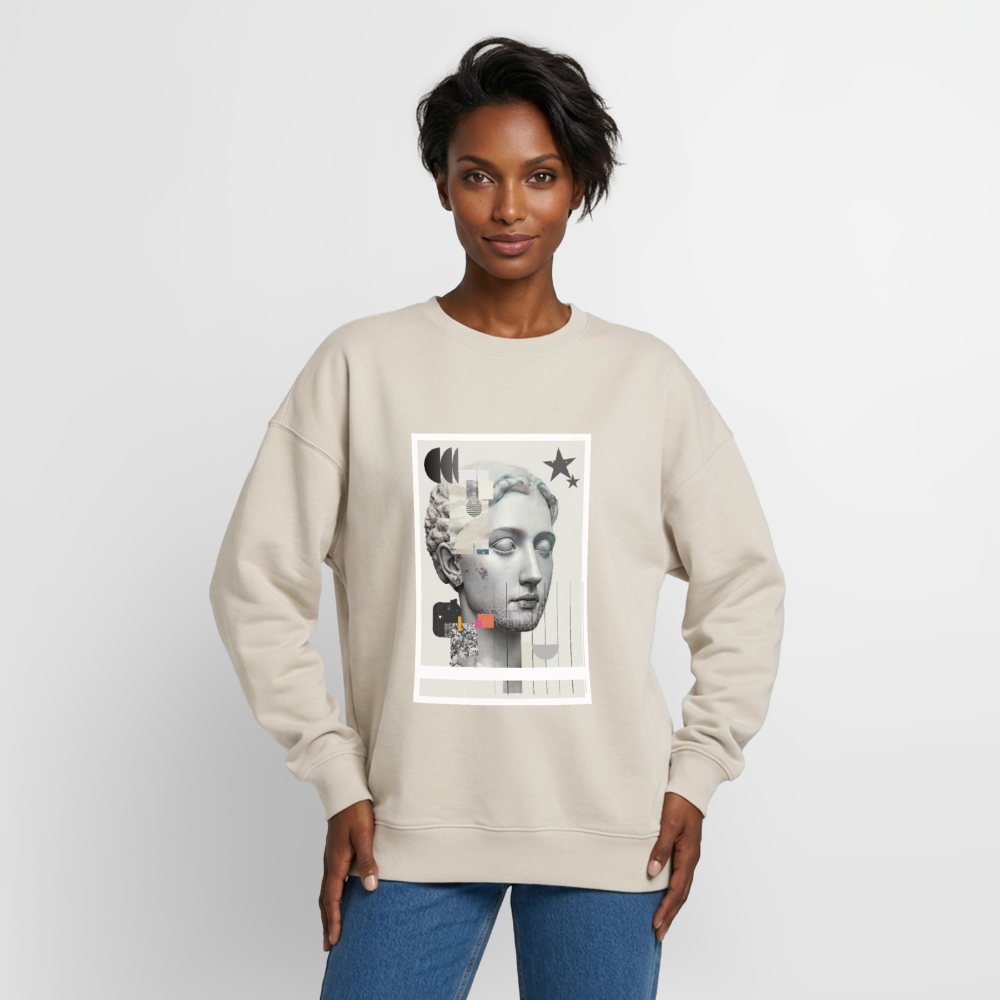 Oversized Heavyweight Unisex Sweatshirt ABSTRACT - beige