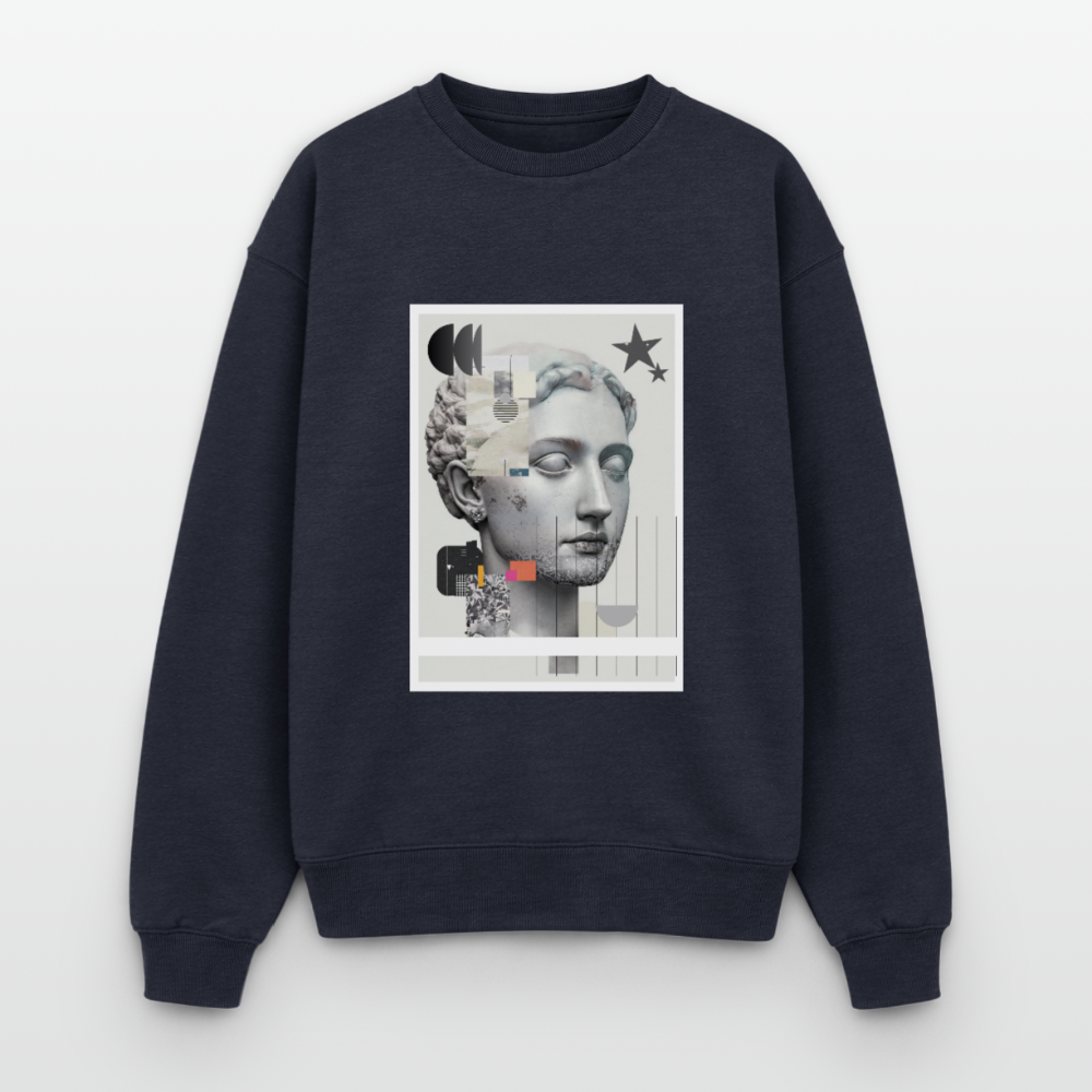 Oversized Heavyweight Unisex Sweatshirt ABSTRACT - navy