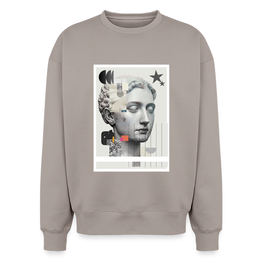 Oversized Heavyweight Unisex Sweatshirt ABSTRACT - taupe