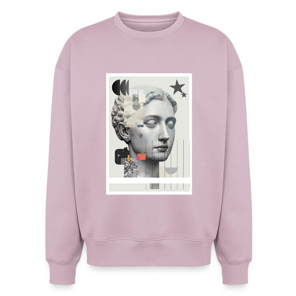 Oversized Heavyweight Unisex Sweatshirt ABSTRACT - dusky pink