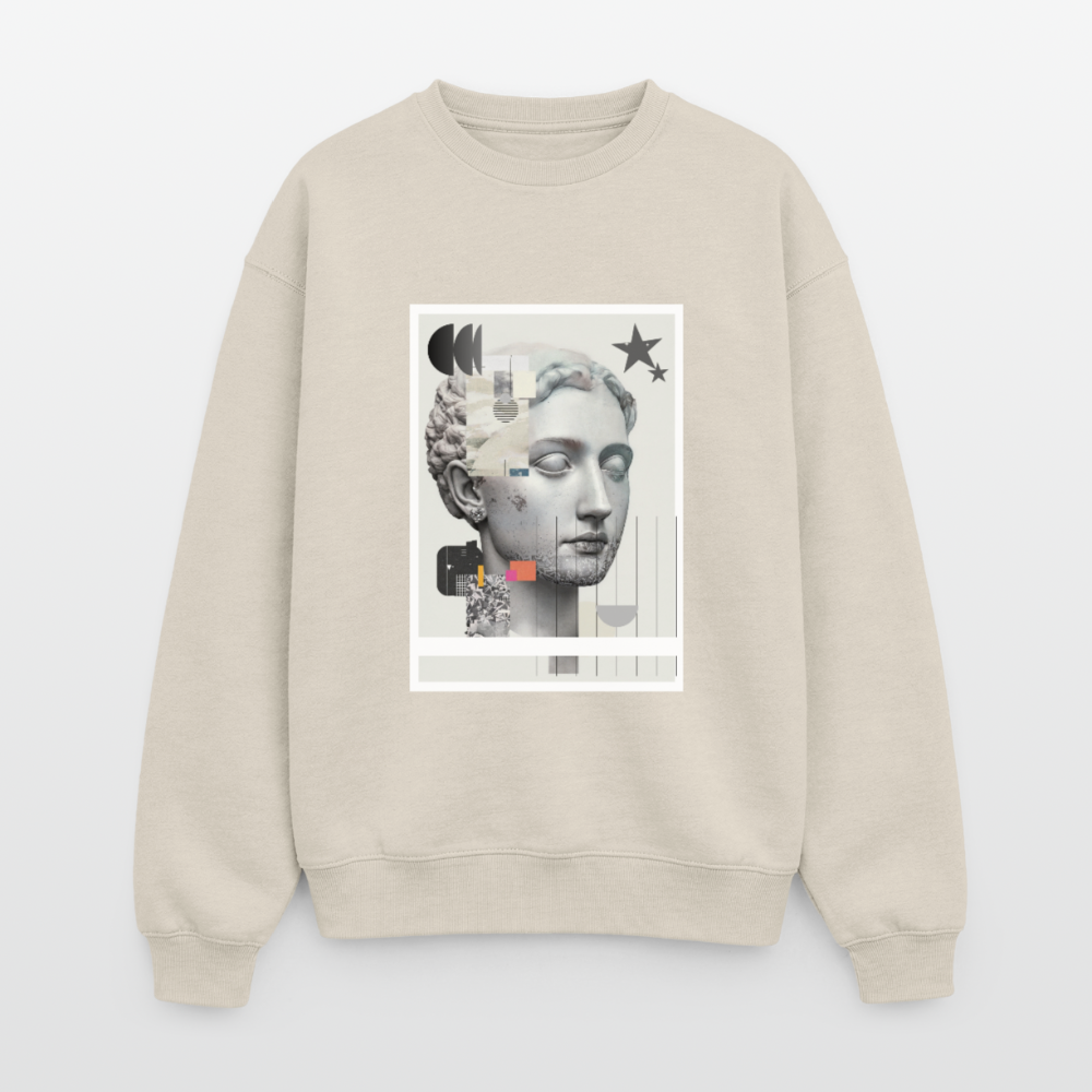 Oversized Heavyweight Unisex Sweatshirt ABSTRACT - beige