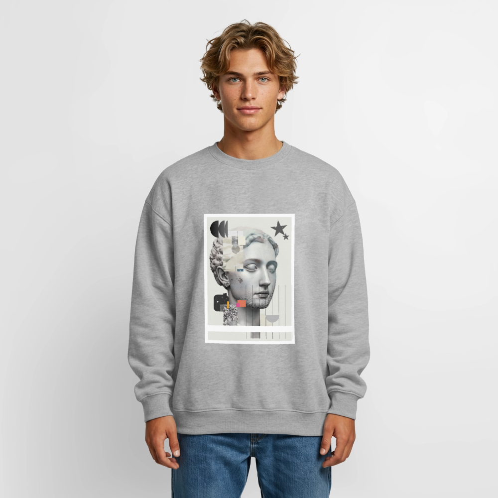 Oversized Heavyweight Unisex Sweatshirt ABSTRACT - heather grey