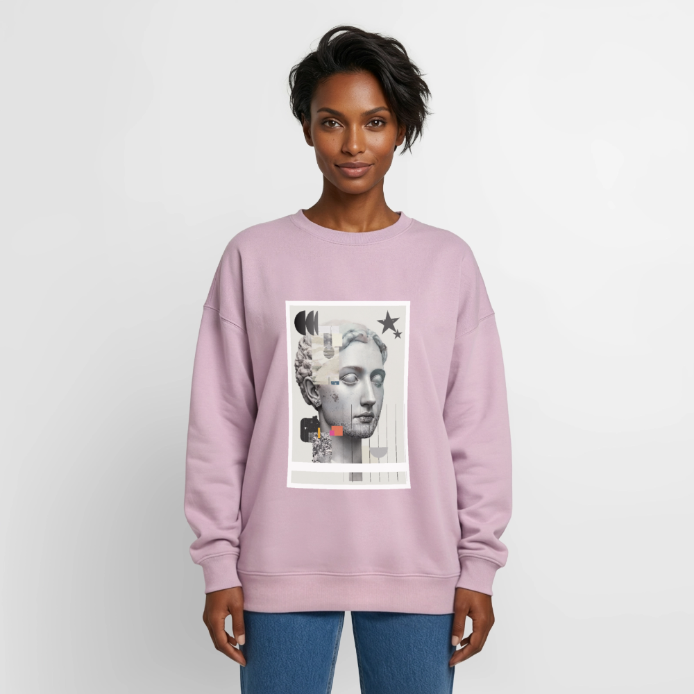 Oversized Heavyweight Unisex Sweatshirt ABSTRACT - dusky pink
