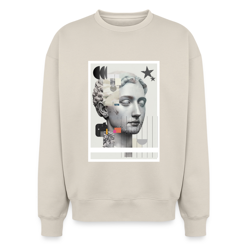 Oversized Heavyweight Unisex Sweatshirt ABSTRACT - beige