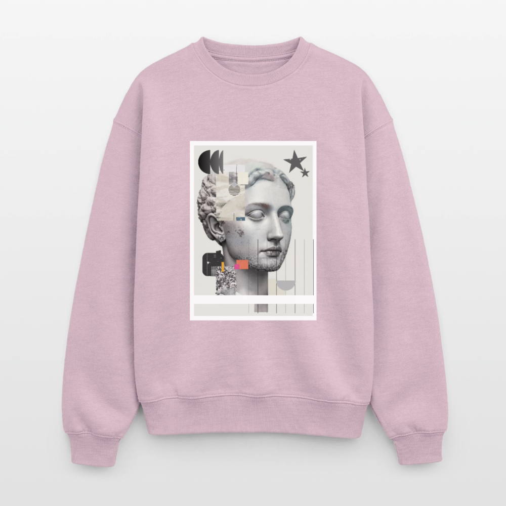 Oversized Heavyweight Unisex Sweatshirt ABSTRACT - dusky pink