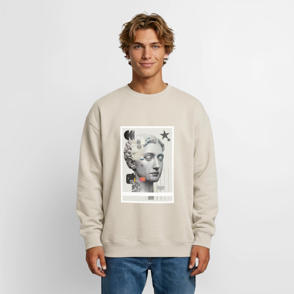 Oversized Heavyweight Unisex Sweatshirt ABSTRACT - beige